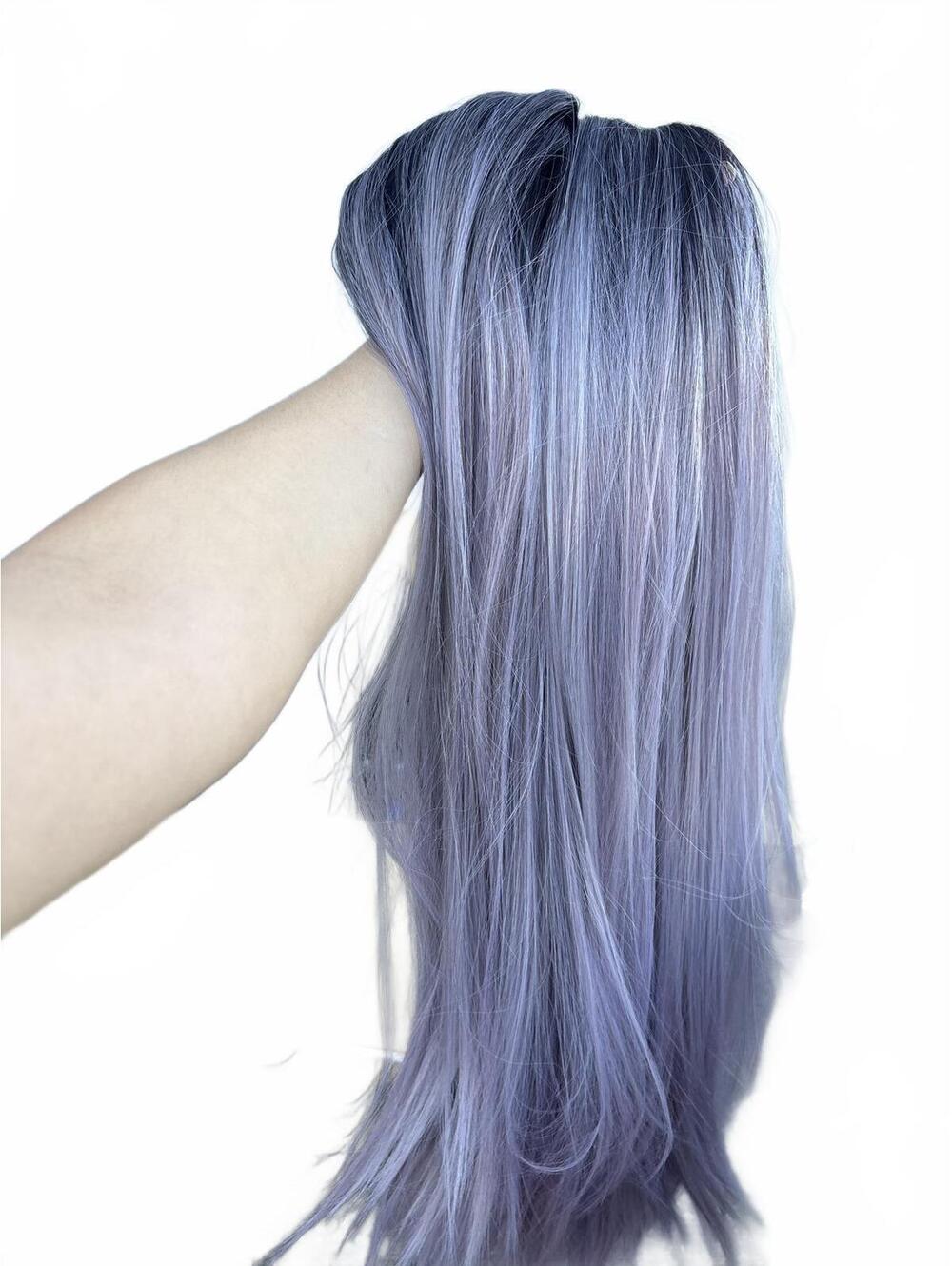 NIB X-Tress Long Ombre Purple Synthetic Hair Wig Natural Style RGF-8497